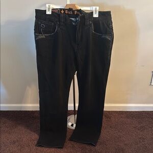 Rock Revival Black Straight Jeans Classic Style